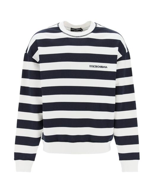 Dolce & Gabbana Striped sweatshirt with embroidered logo