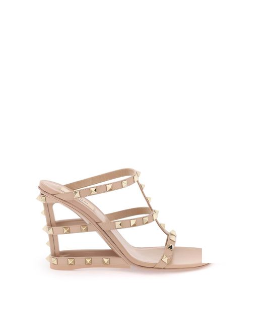 Valentino Garavani Cut-out wedge mules with
