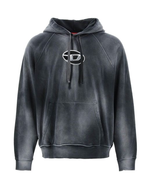 Diesel Hooded sweatshirt with oval logo and D cut