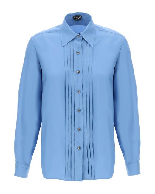 Tom Ford Pleated bib shirt with