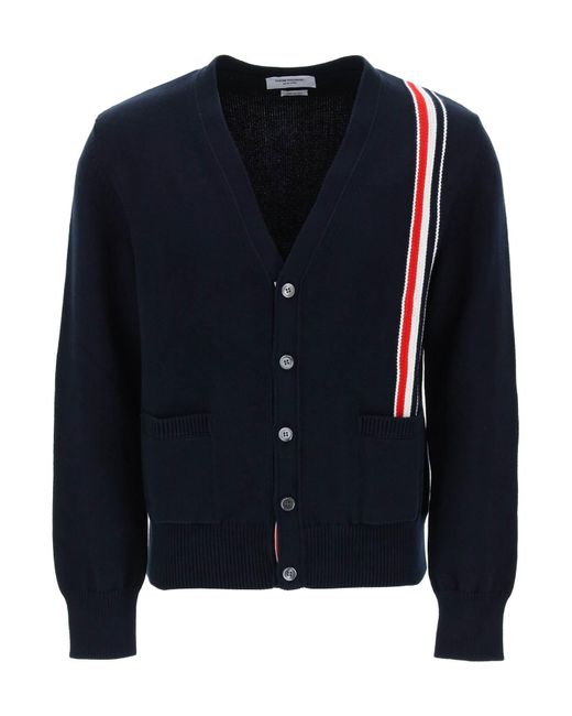 Thom Browne Cotton cardigan with red white
