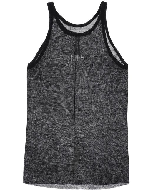 Rick Owens Knitted tank top with perforated