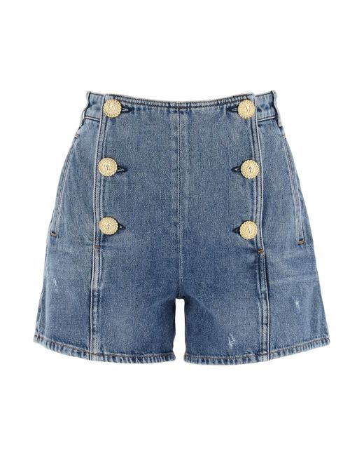 Balmain Striped shorts with embossed buttons