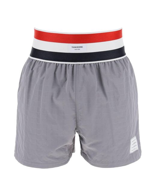 Thom Browne Nylon Bermuda shorts with elastic band red