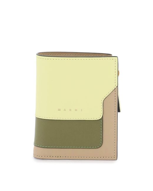 Marni Multicolored saffiano bi-fold wallet