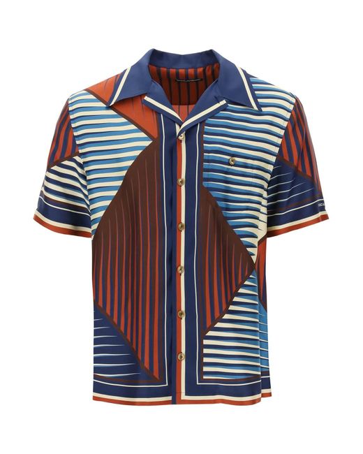 Dolce & Gabbana Geometric pattern bowling shirt with