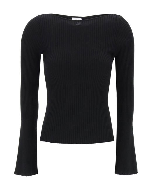 Courrèges ribbed knit pullover sweater