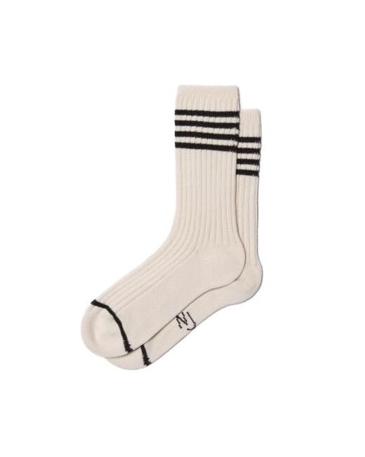 Nudie Jeans Black Striped Tennis Sock