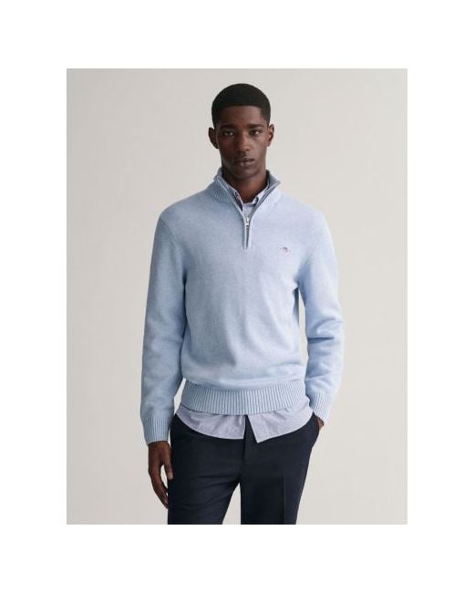 Gant Light Melange Casual Cotton Half Zip Sweatshirt