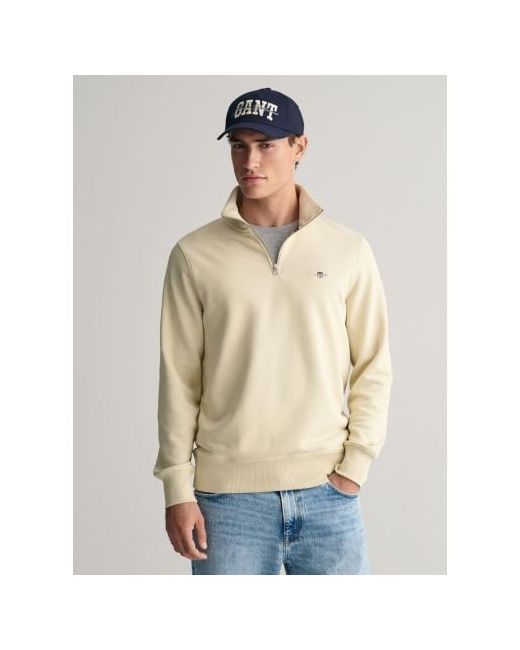 Gant Silky Regular Fit Shield Logo Half Zip Sweatshirt