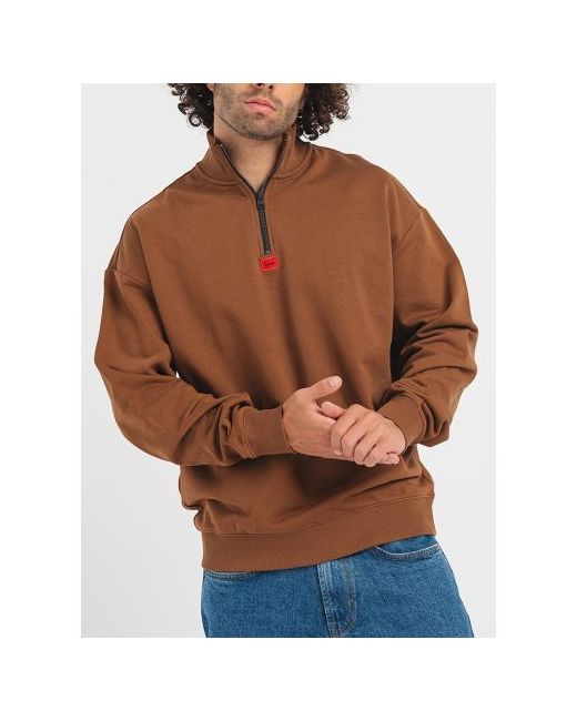 Hugo Boss Rust Copper Durty Half Zip Sweatshirt