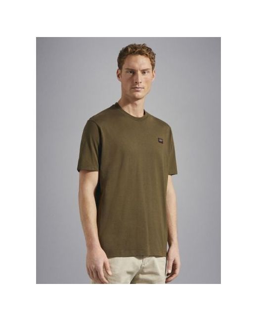 Paul & Shark Olive Knitted Cotton Webbing T-Shirt