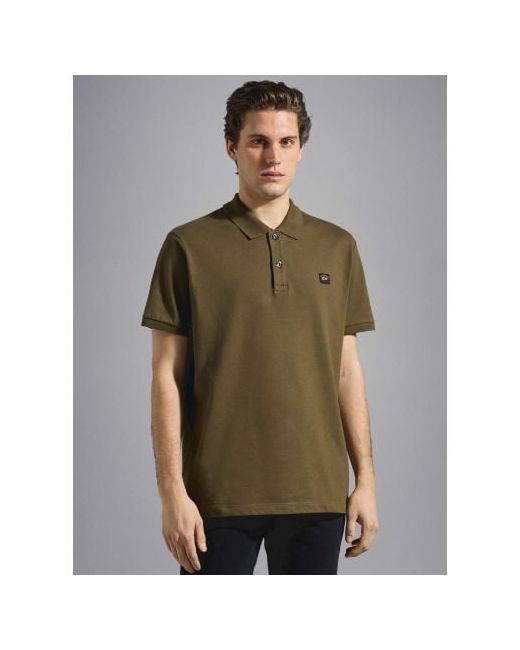 Paul & Shark Olive Knitted Cotton Webbing Polo Shirt