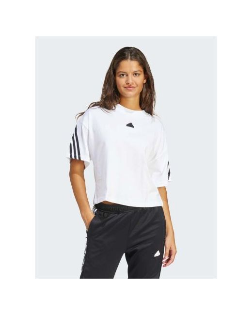 Adidas White Black Future Icons 3-Stripe T-Shirt