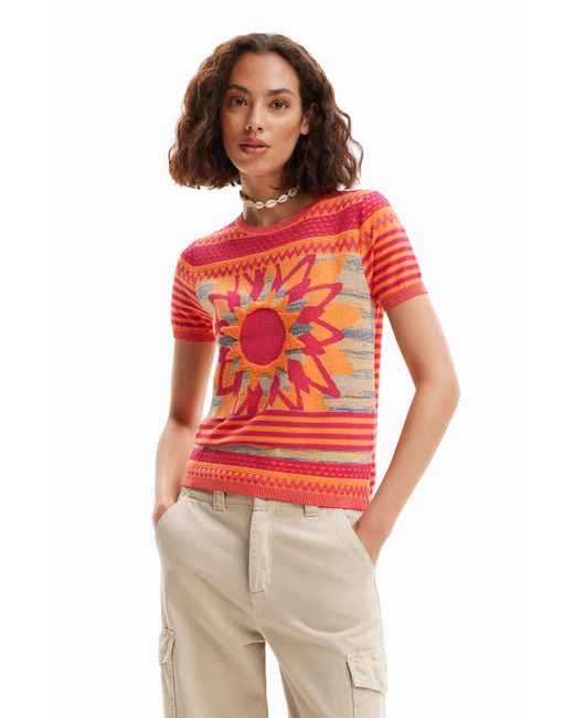 Desigual Knit flower T-shirt