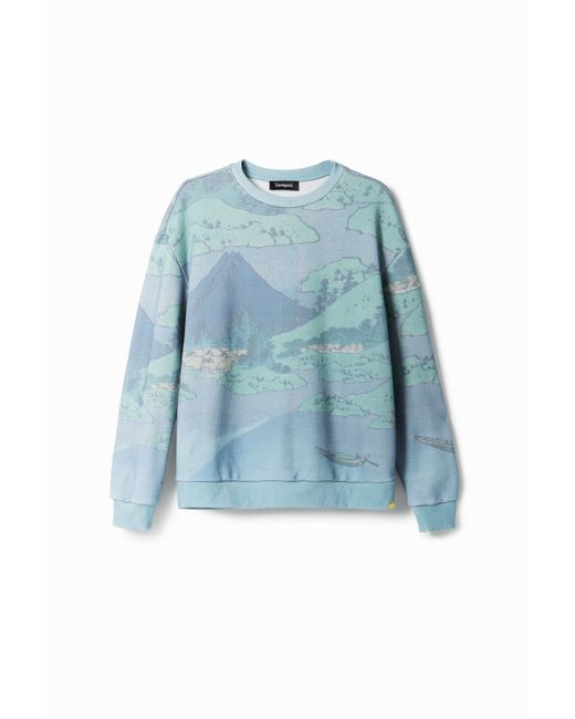 Desigual Japanese landscape sweatshirt