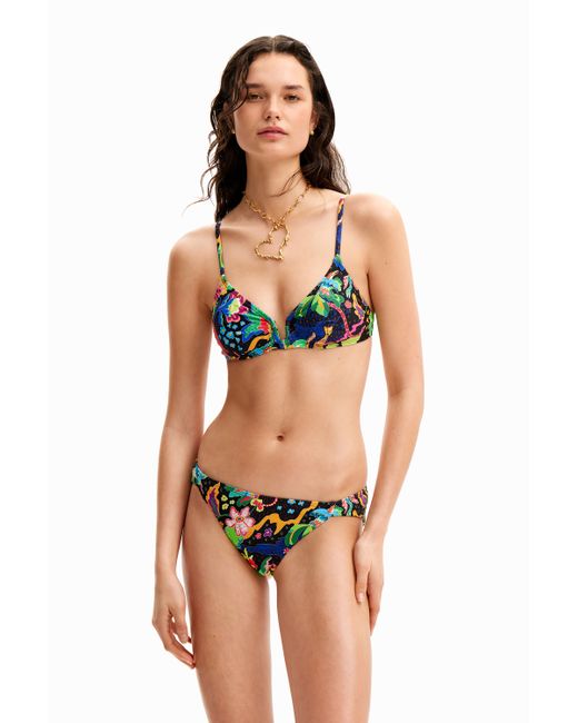 Desigual Jungle design triangle bikini top