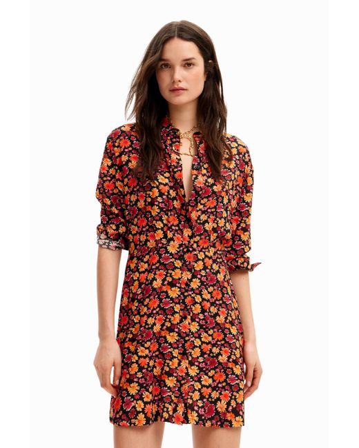 Desigual Short floral shirt dress