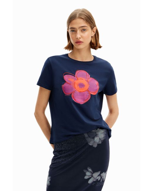 Desigual Flower illustration T-shirt