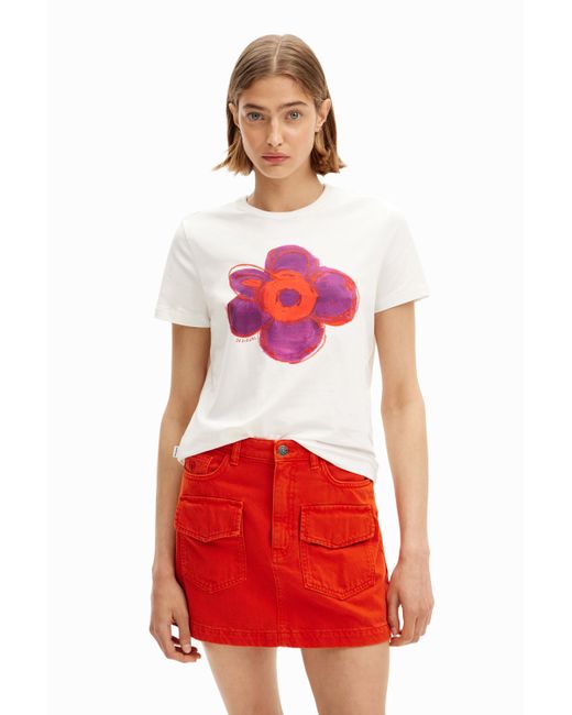 Desigual Flower illustration T-shirt