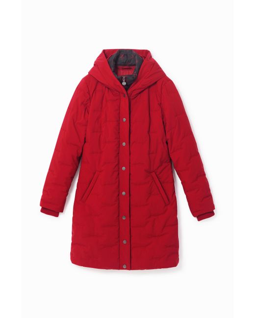 Desigual Long padded hooded coat