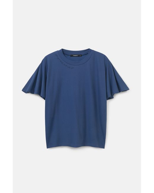 Desigual Oversize T-shirt flounce sleeves