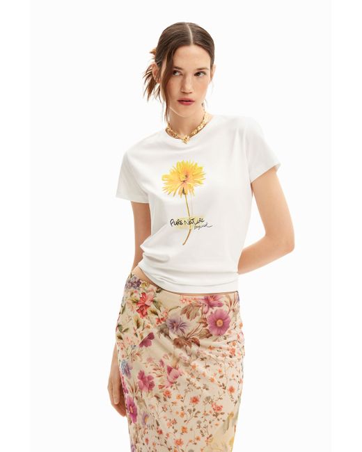 Desigual Short-sleeved T-shirt with flower.