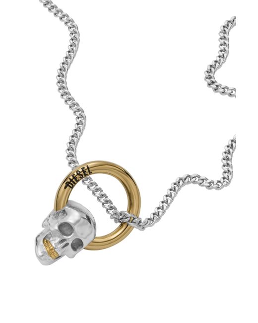 Diesel Two-Tone Stainless Steel Pendant Necklace Collane