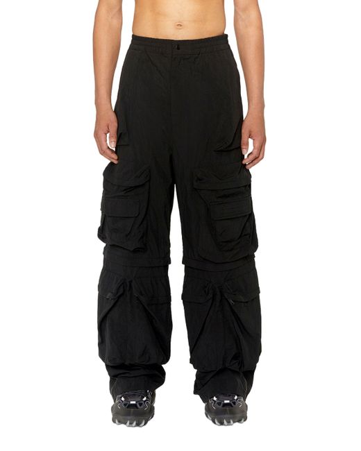 Diesel Cargo pants in wrinkled nylon canvas Pantaloni To Be Defined