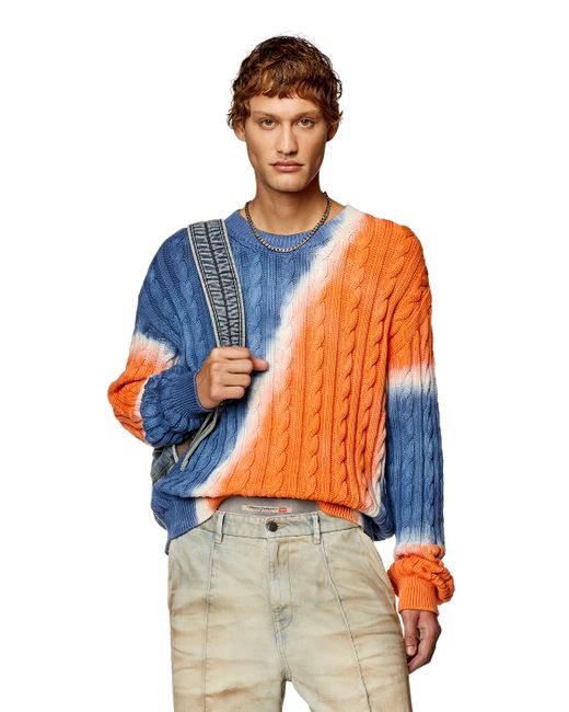 Diesel Tie-dye jumper cable-knit cotton Knitwear Man To Be Defined