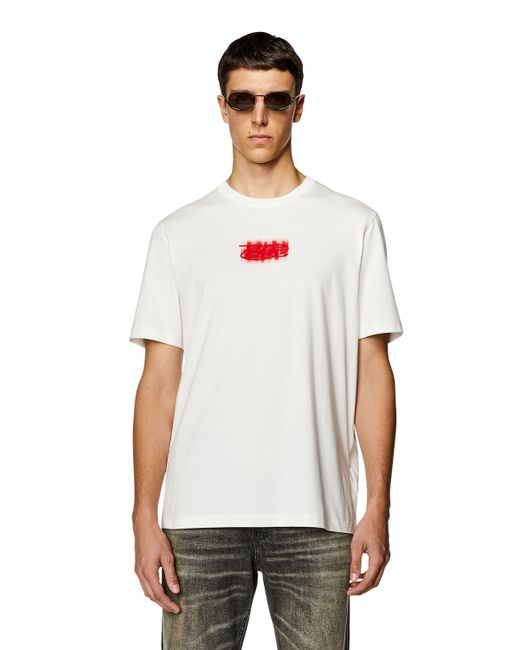 Diesel Logo-flocked T-shirt organic cotton T-Shirts Man