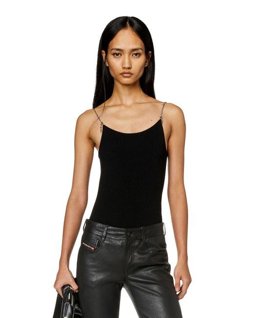 Diesel Stretch-knit camisole with chain straps Tops