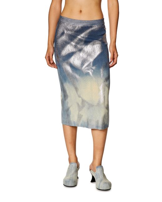 Diesel Knit pencil skirt with metallic effects Skirts