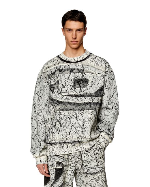 Diesel Sweatshirt with cracked coating Sweaters Man To Be Defined