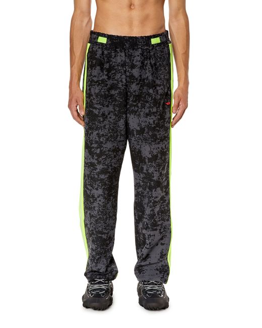 Diesel Woven track pants with cloudy print Pants Man