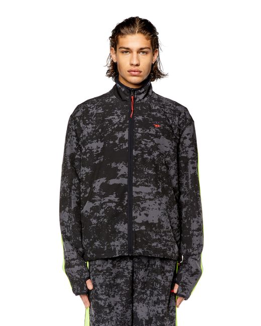 Diesel Woven track jacket with cloudy print Jackets Man