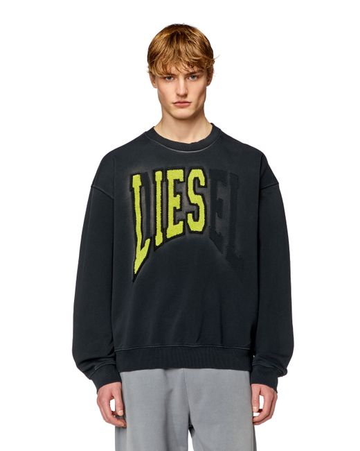 Diesel College sweatshirt with LIES patches Sweaters Man To Be Defined
