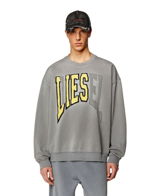 Diesel College sweatshirt with LIES patches Sweaters Man To Be Defined