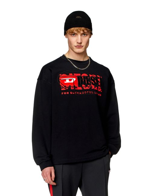 Diesel Sweatshirt with layered logos Sweaters Man To Be Defined