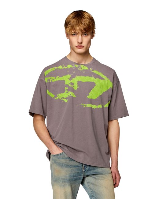 Diesel T-shirt with distressed flocked logo T-Shirts Man To Be Defined