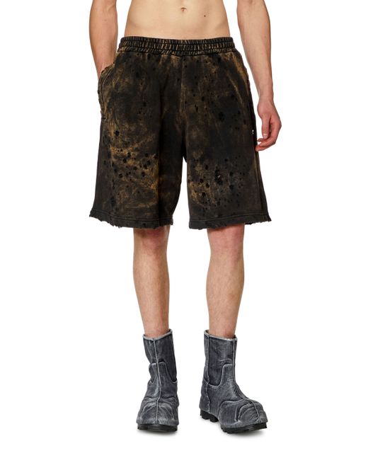Diesel Distressed shorts with marbled effect Shorts Man To Be Defined