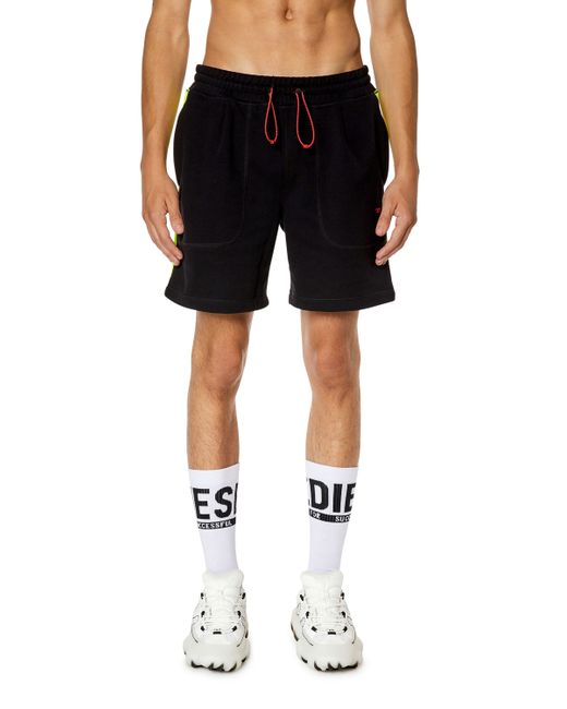 Diesel Sweat shorts with reflective logo bands Shorts Man