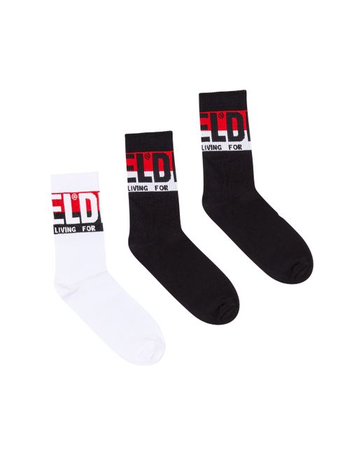 Diesel Three-pack of socks with logo cuffs Socks Man