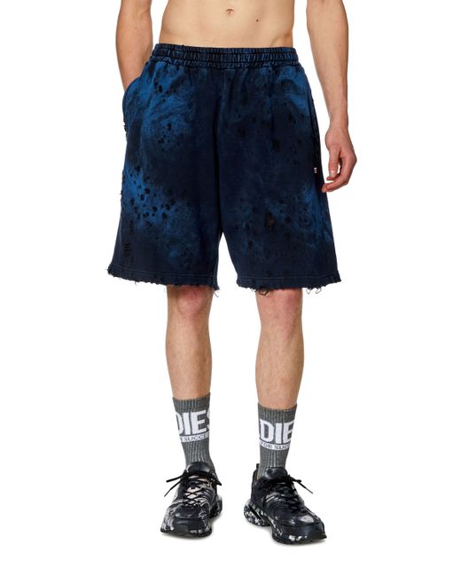 Diesel Distressed shorts with marbled effect Shorts Man To Be Defined