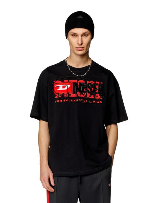 Diesel T-shirt with layered logos T-Shirts Man