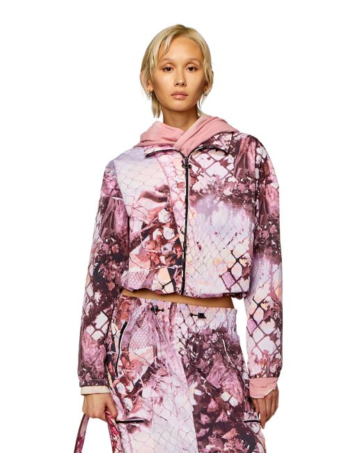 Diesel Nylon windbreaker with abstract print Jackets
