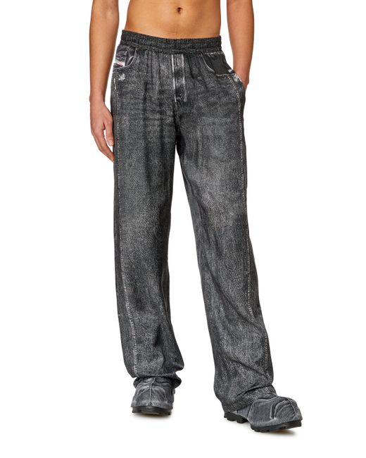 Diesel Track pants with denim print Pants Man