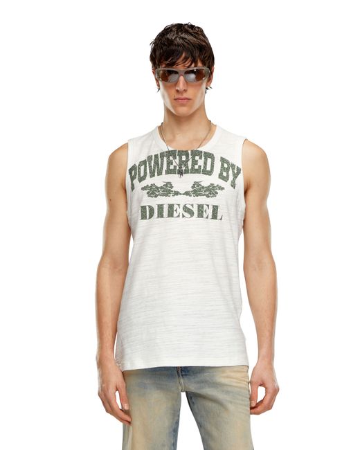 Diesel Slub tank top with flocked print T-Shirts Man