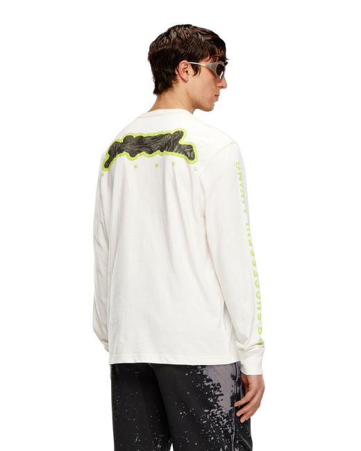 Diesel Long-sleeve T-shirt with zebra-camo motif T-Shirts Man To Be Defined