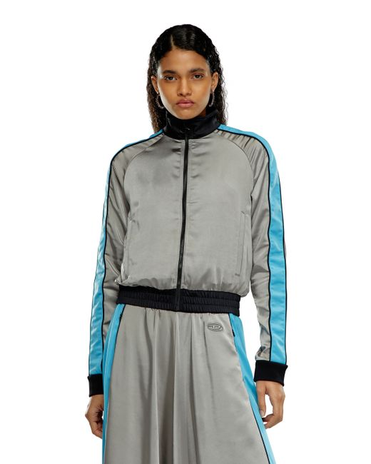 Diesel Mixed-material track jacket with side stripes Jackets To Be Defined